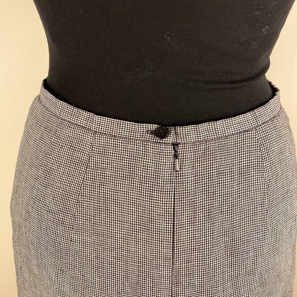 Talbots linen skirt Irish linen petite size 8 slit in back pockets black white - Picture 4 of 9